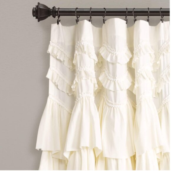 New Lush Decor Ivory Ruffle Window Panel, Curtain - Picture 4 of 5